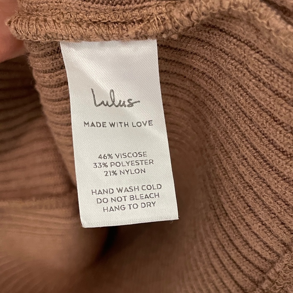 Lulu's Tan Ribbed Mini Dress - Picture 5 of 6